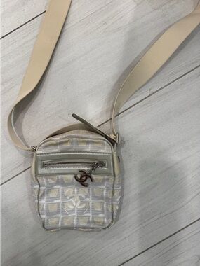 CHANEL Beige Cream Monogram Crossbody Bag